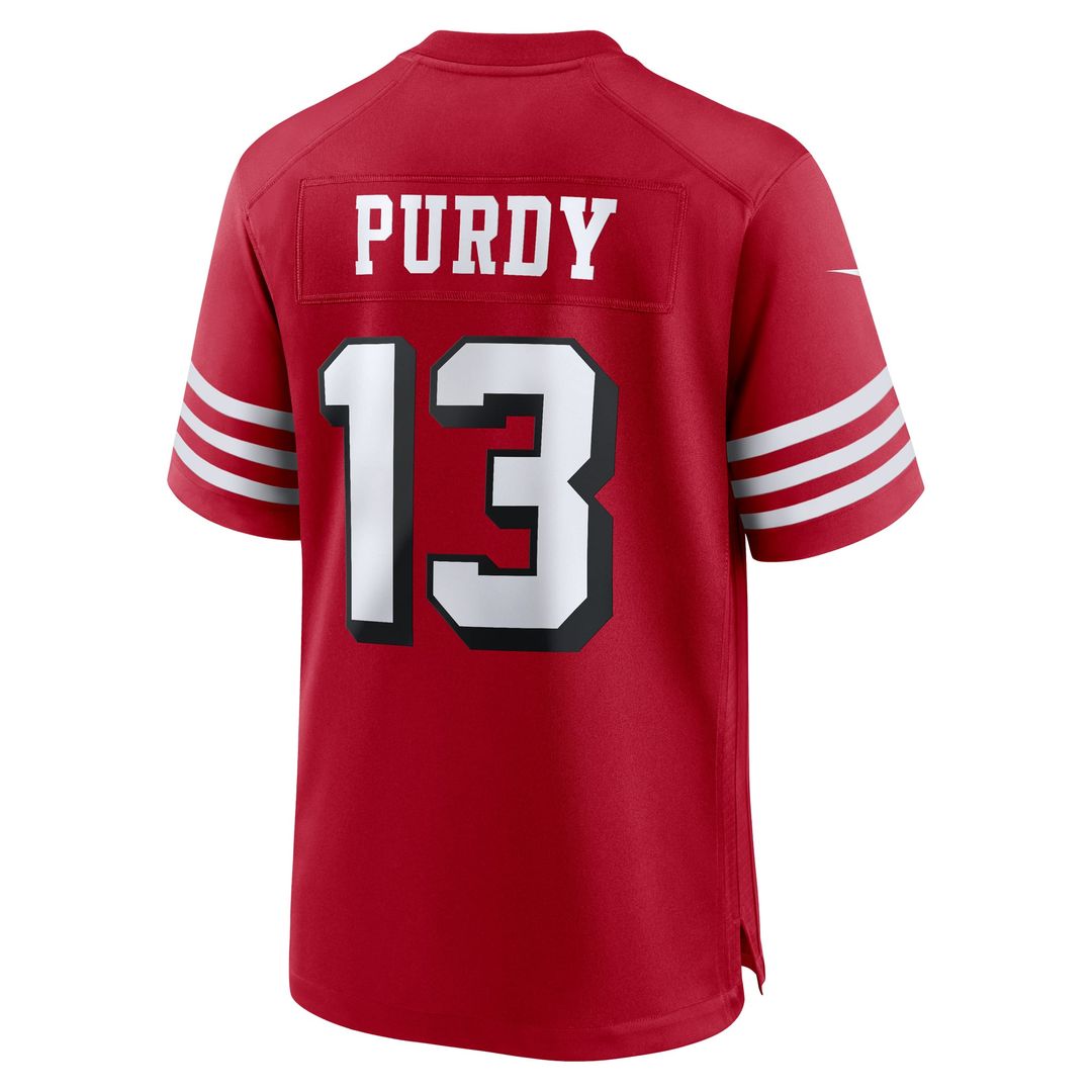 San Francisco 49ers Brock Purdy Scarlet Alternate Game Player Jersey | NFL Football Jersey