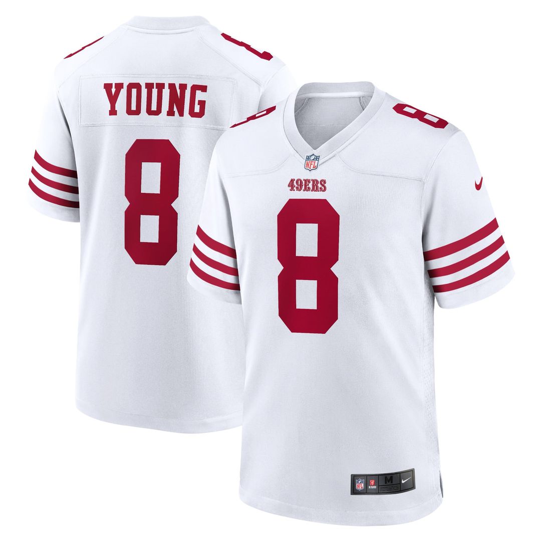 San Francisco 49ers Steve Young White Retired Player Game Jersey | NFL Football Jersey