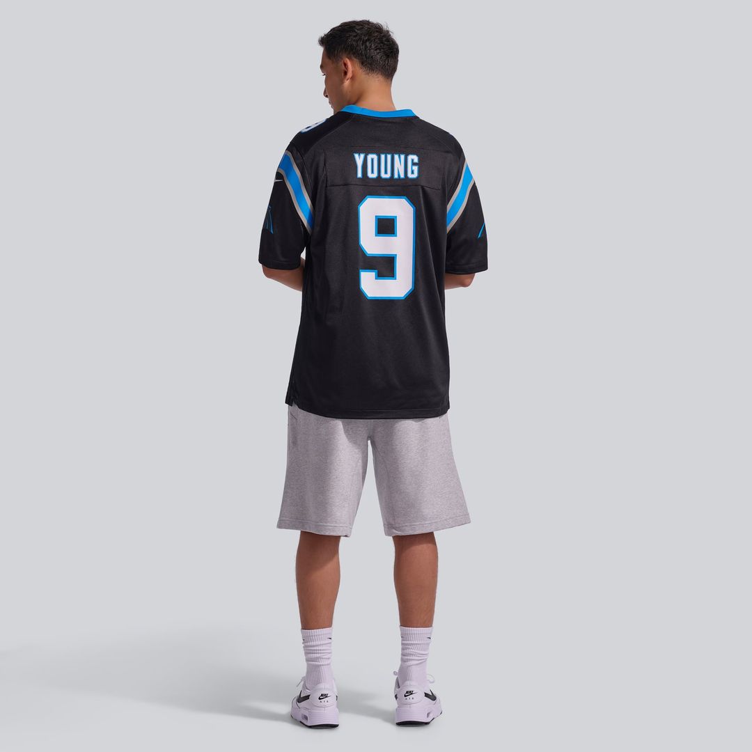 Carolina Panthers Bryce Young Black Team Game Jersey | NFL Football Jersey