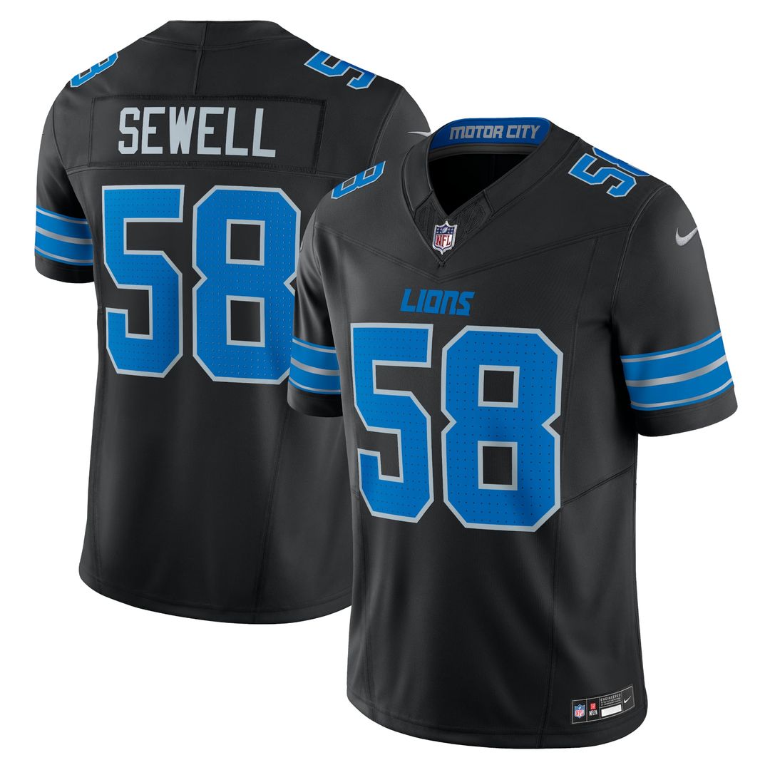 Detroit Lions Penei Sewell Black Vapor F.U.S.E. Alternate Limited Jersey | NFL Football Jersey