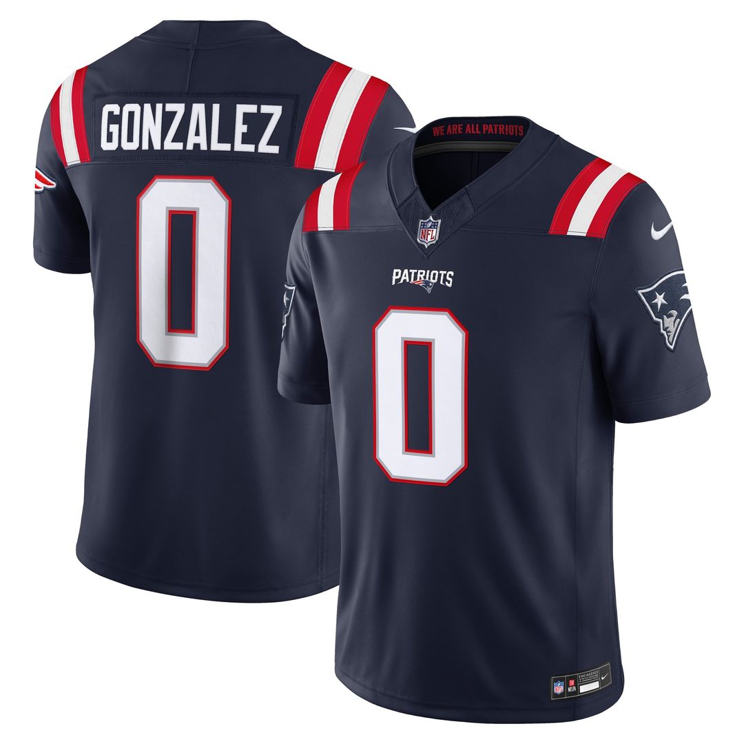 New England Patriots Christian Gonzalez Navy Team Vapor F.U.S.E. Stitched Limited Jersey | NFL Football Jersey