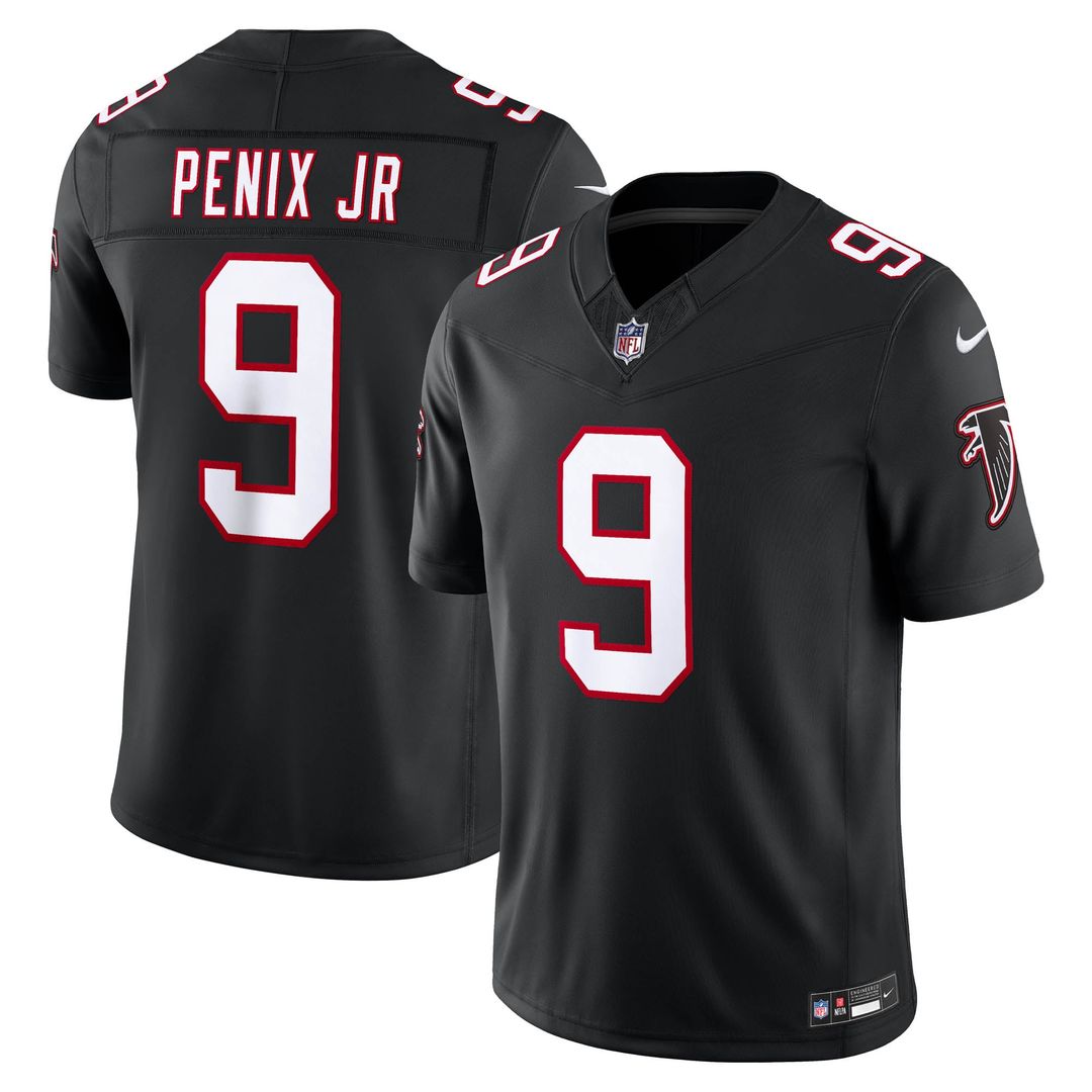 Atlanta Falcons Michael Penix Jr. Black Alternate Throwback Vapor F.U.S.E. Stitched Limited Jersey | NFL Football Jersey