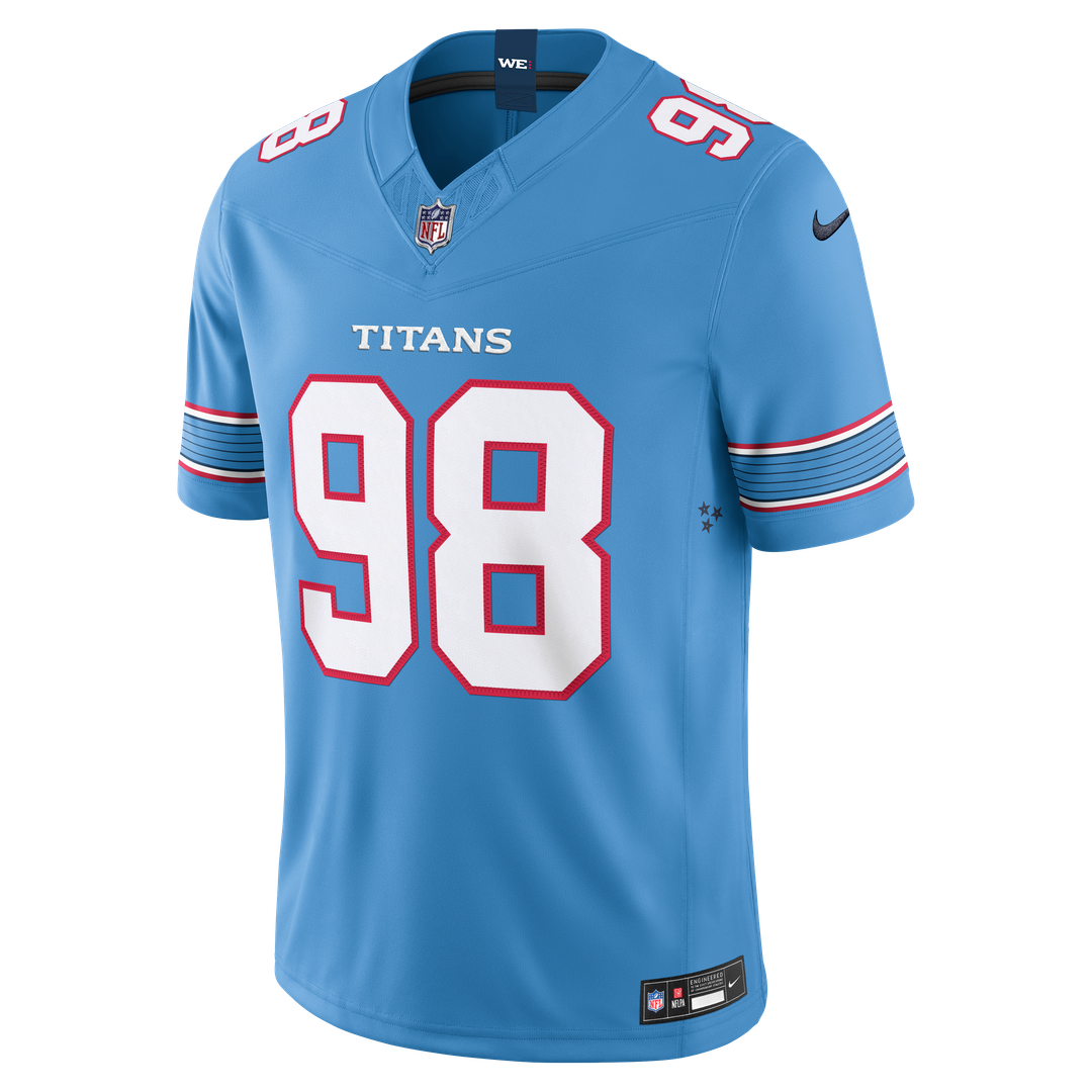 Tennessee Titans Jeffery Simmons Light Blue Team Vapor F.U.S.E. Stitched Limited Jersey | NFL Football Jersey