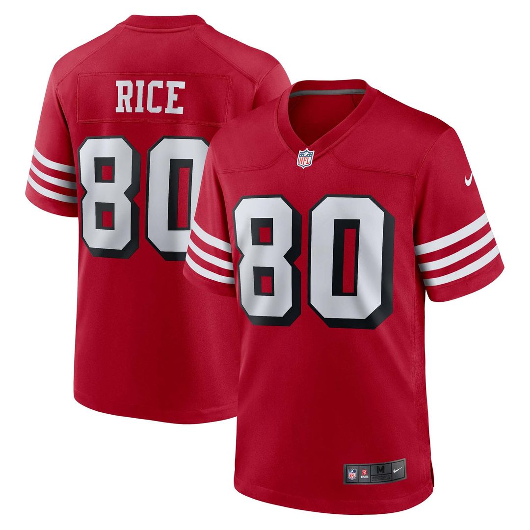 San Francisco 49ers Jerry Rice Scarlet Retired Player Alternate Game Jersey | NFL Football Jersey