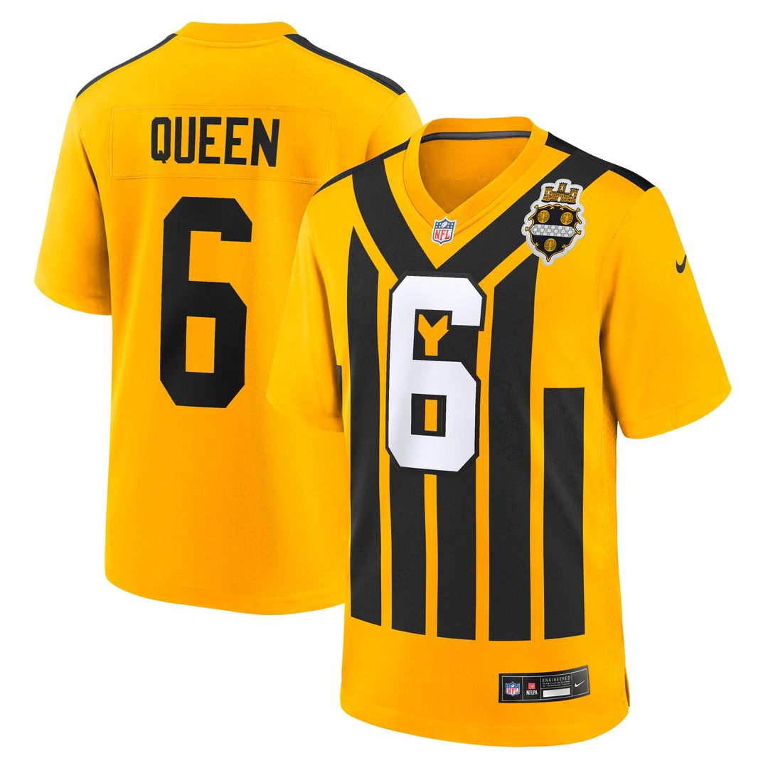 Pittsburgh Steelers Patrick Queen Gold Alternate 1933 Throwback Game Jersey | NFL Football Jersey
