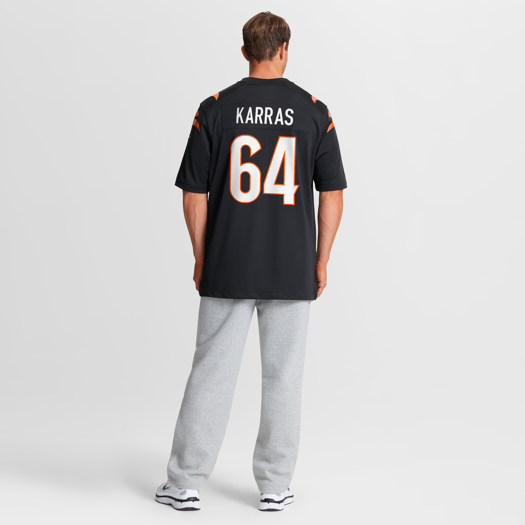 Cincinnati Bengals Ted Karras Black Game Player Jersey | NFL Football Jersey