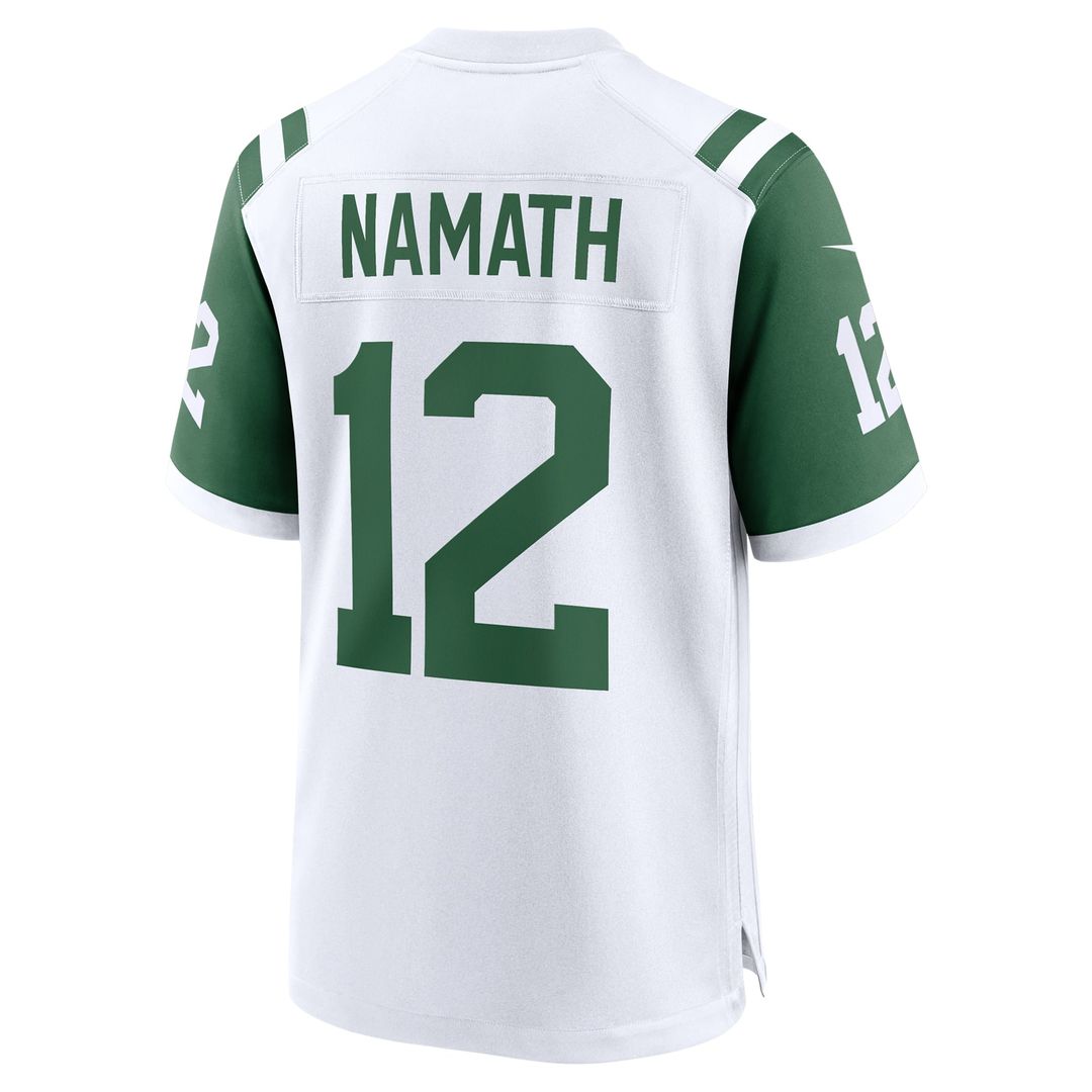 New York Jets Joe Namath White Classic Alternate Retired Player Game Jersey | NFL Football Jersey