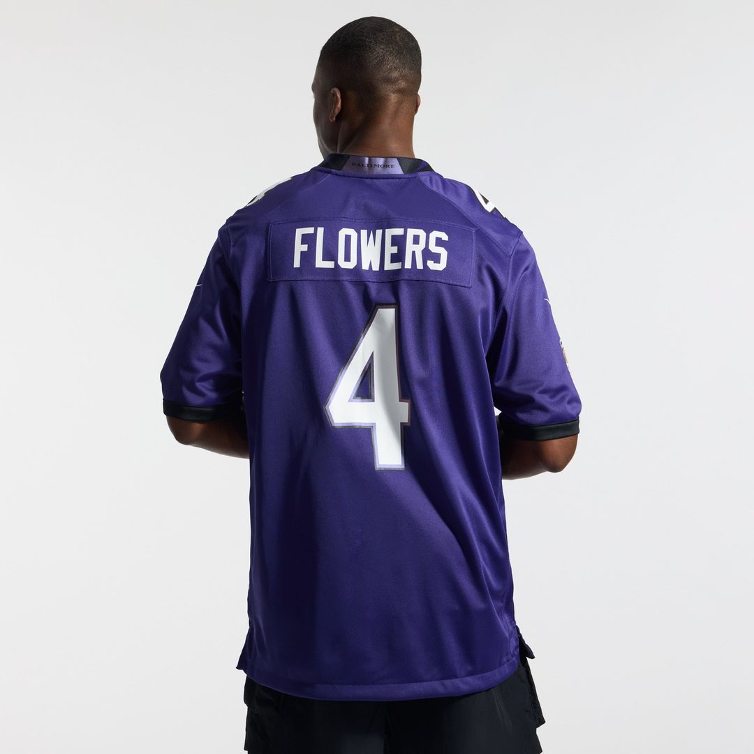 Baltimore Ravens Zay Flowers Purple Team Game Jersey | NFL Football Jersey