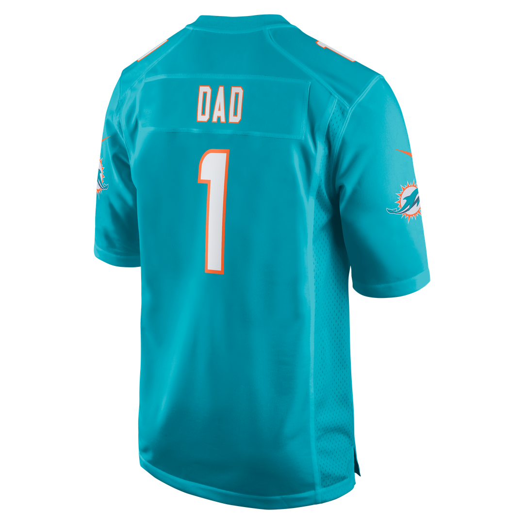 Miami Dolphins Number 1 Dad Aqua Game Jersey | NFL Football Jersey