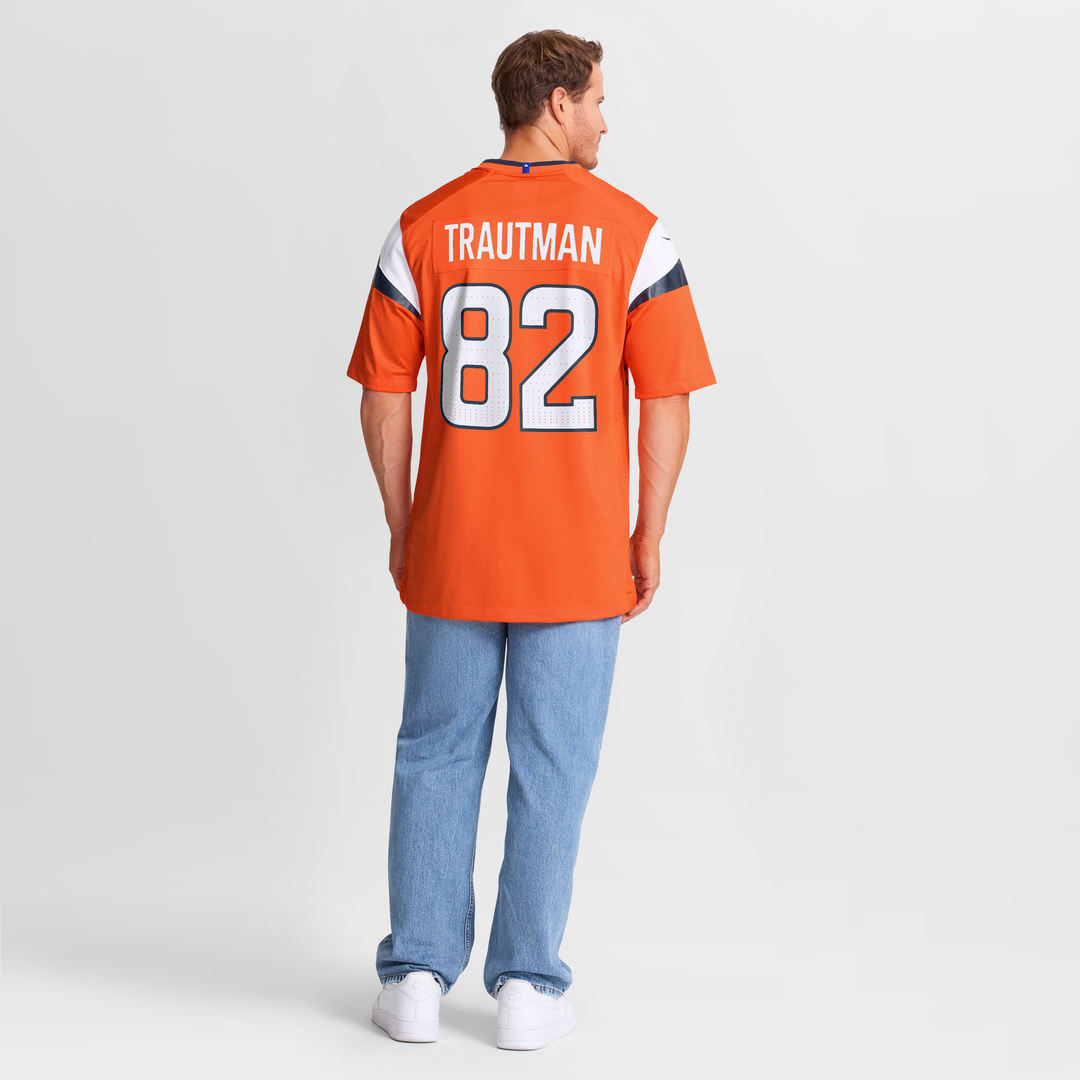 Denver Broncos Adam Trautman Orange Team Game Jersey | NFL Football Jersey