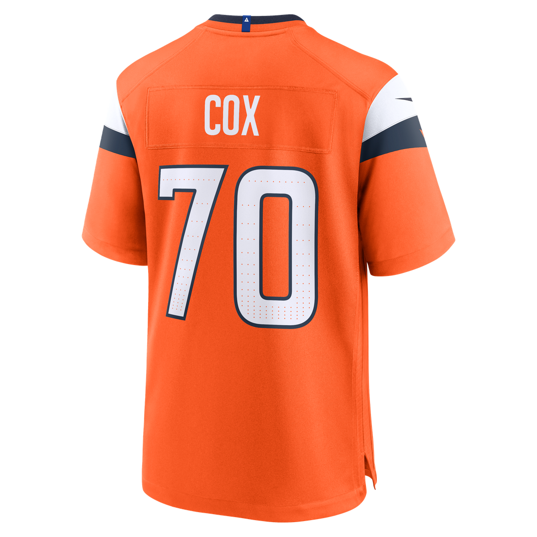 Denver Broncos Marques Cox Orange Team Game Jersey | NFL Football Jersey