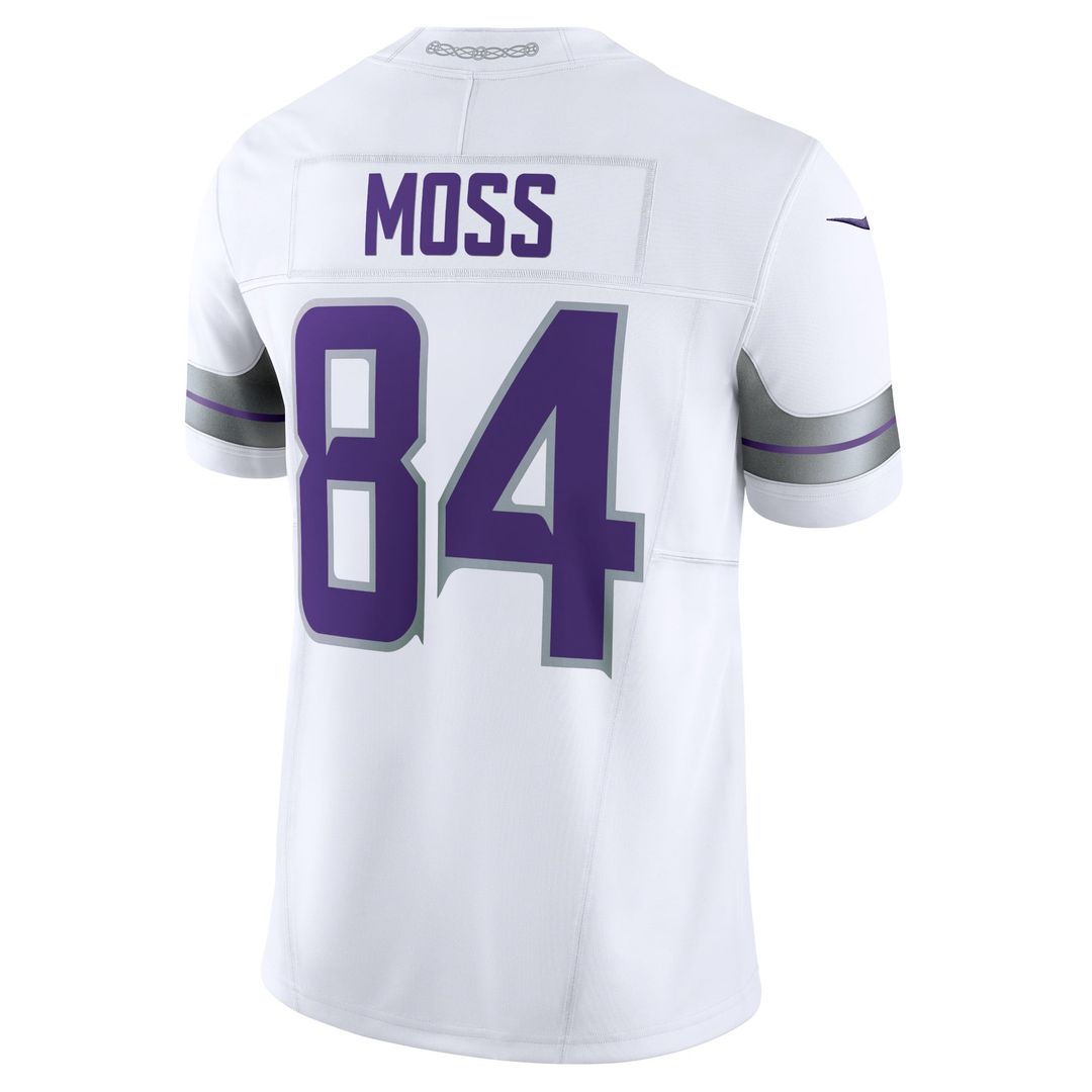 Minnesota Vikings Randy Moss White Alternate Vapor F.U.S.E. Retired Player Limited Jersey | NFL Football Jersey