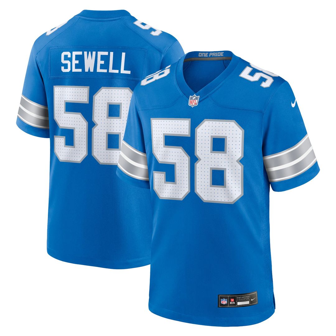 Detroit Lions Penei Sewell Blue Game Jersey | NFL Football Jersey