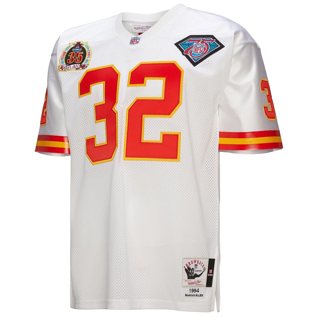 Kansas City Chiefs 1994 Marcus Allen White Authentic Throwback Retired Player Jersey | NFL Football Jersey