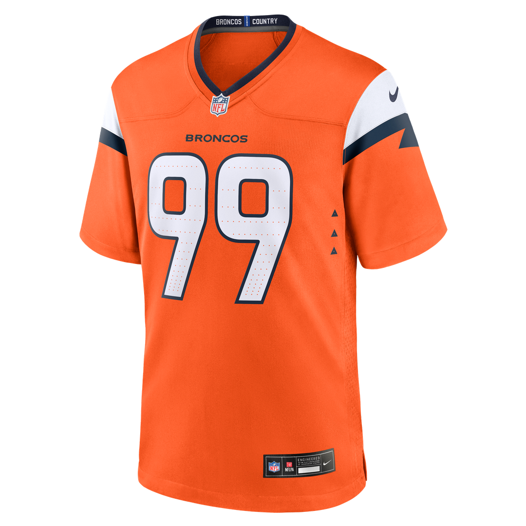 Denver Broncos Zach Allen Orange Team Game Jersey | NFL Football Jersey