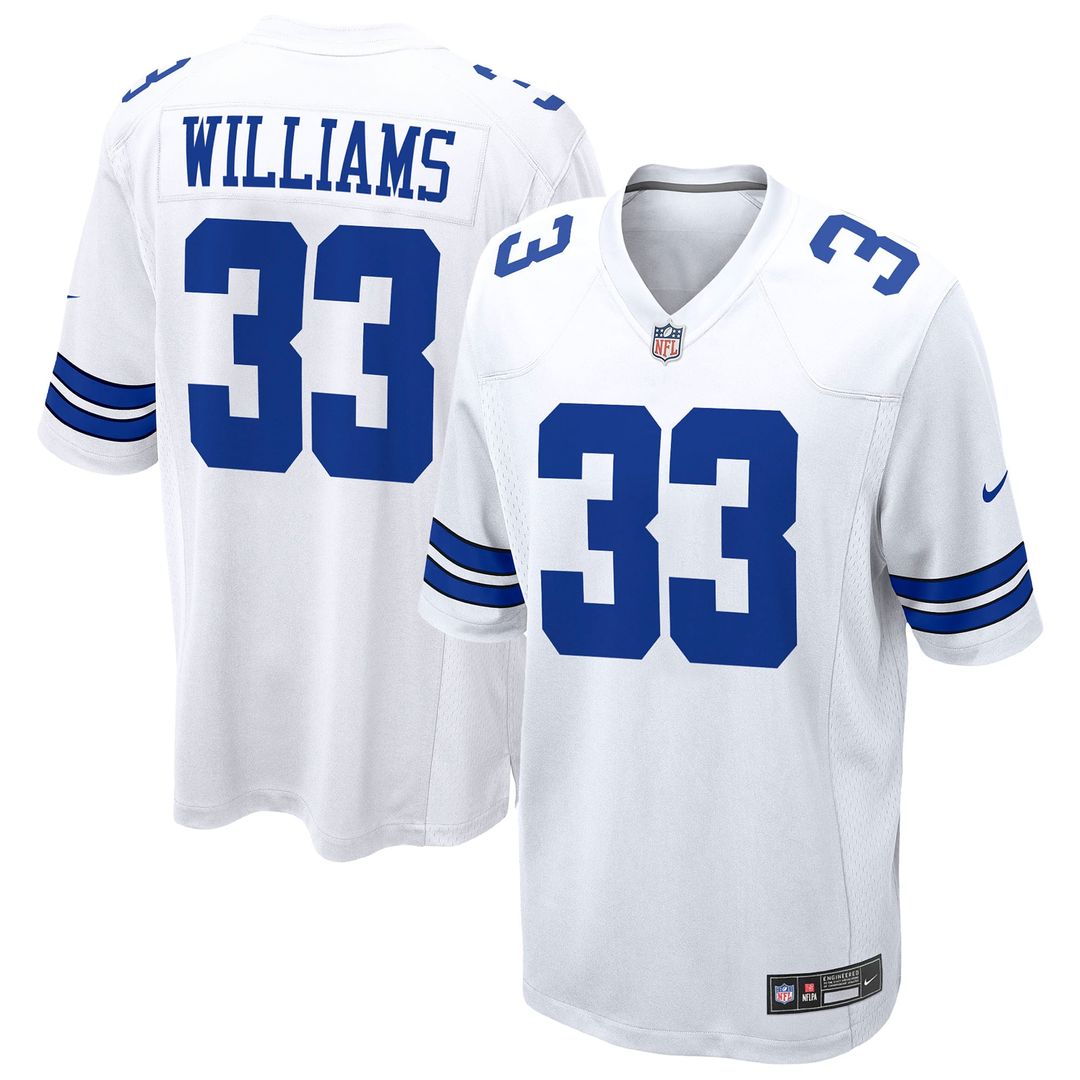 Dallas Cowboys Javonte Williams White Game Jersey | NFL Football Jersey