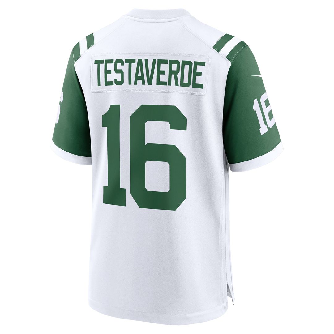 New York Jets Vinny Testaverde White Retired Player Alternate Game Jersey | NFL Football Jersey