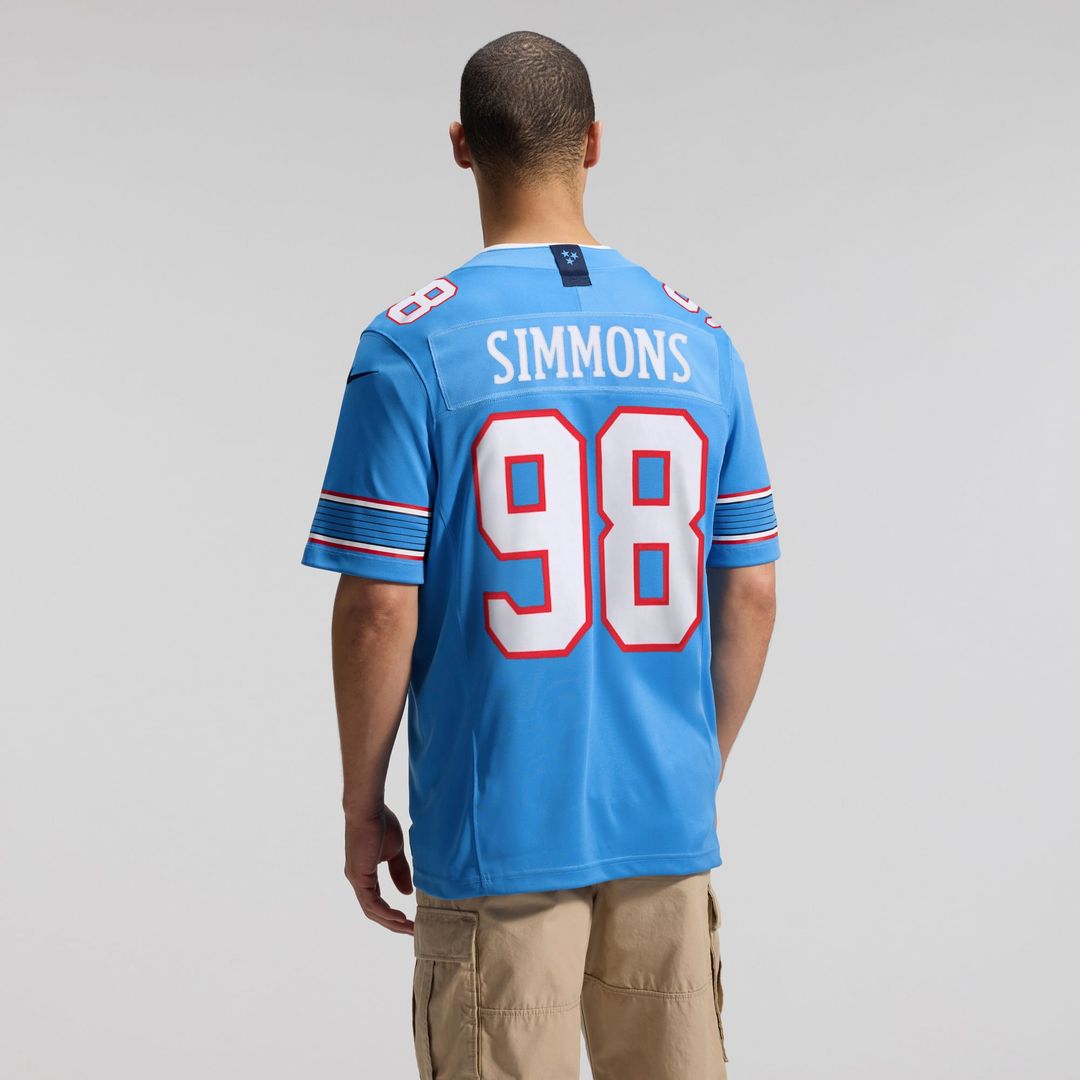 Tennessee Titans Jeffery Simmons Light Blue Team Vapor F.U.S.E. Stitched Limited Jersey | NFL Football Jersey
