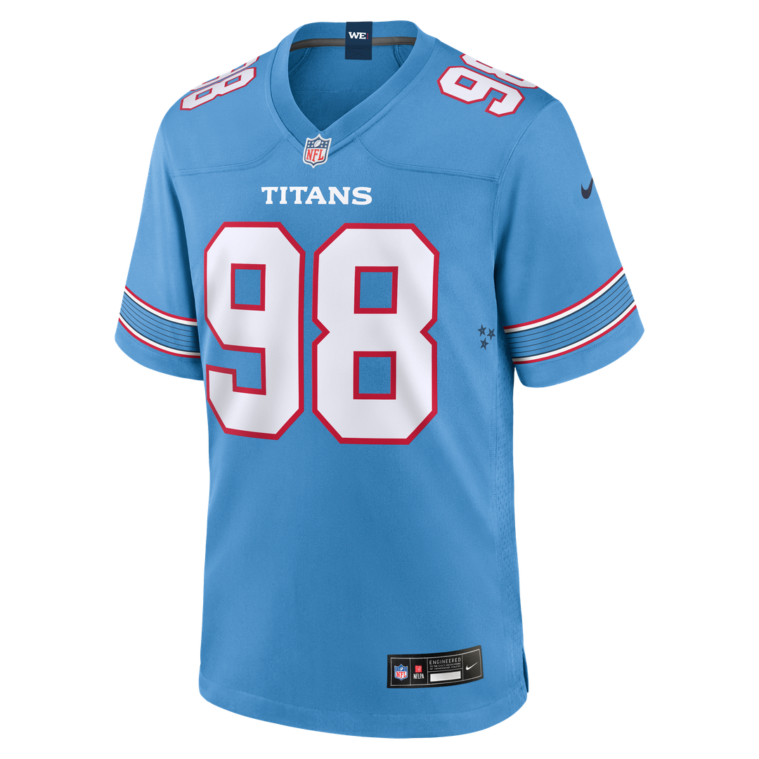 Tennessee Titans Jeffery Simmons Light Blue Game Jersey | NFL Football Jersey