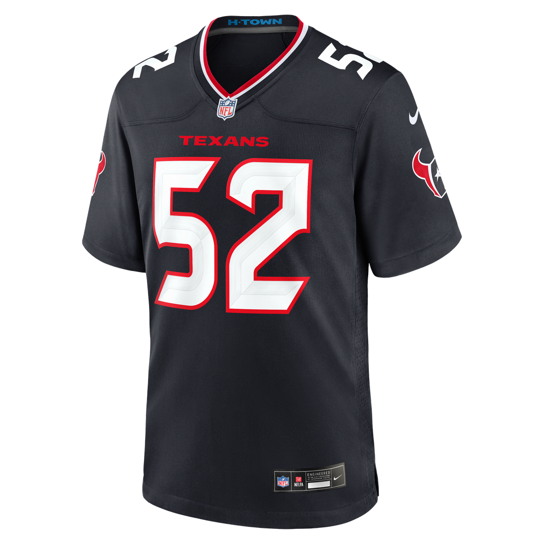 Houston Texans Xavier Thomas Navy Team Game Jersey | NFL Football Jersey