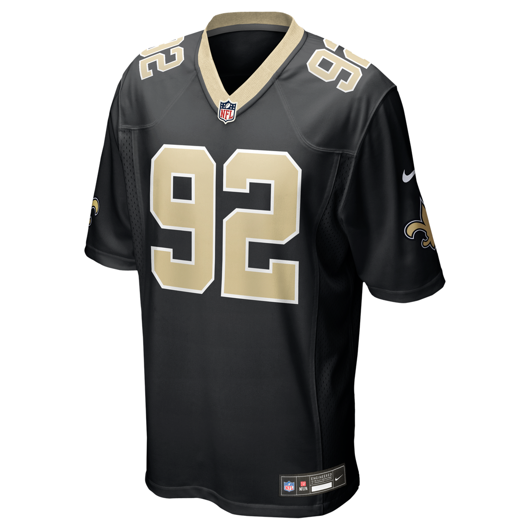 New Orleans Saints Davon Godchaux Black Team Game Jersey | NFL Football Jersey