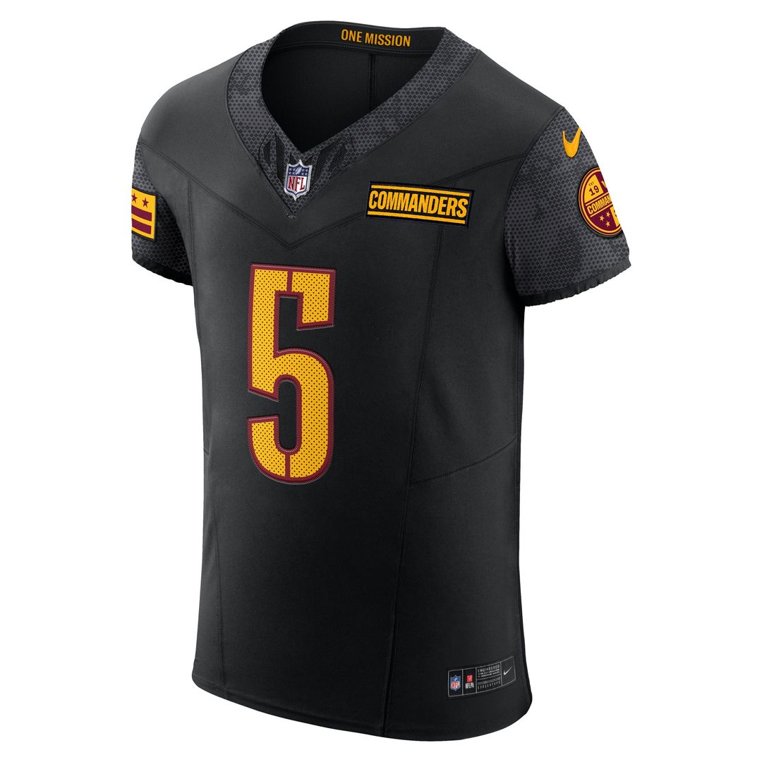 Washington Commanders Jayden Daniels Black Alternate Vapor F.U.S.E. Elite Jersey | NFL Football Jersey