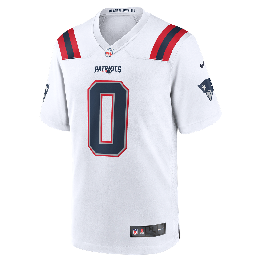 New England Patriots Christian Gonzalez White Game Jersey | NFL Football Jersey
