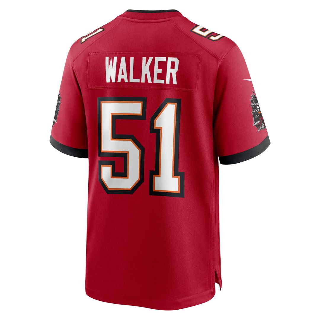 Tampa Bay Buccaneers David Walker Red Team Game Jersey | NFL Football Jersey