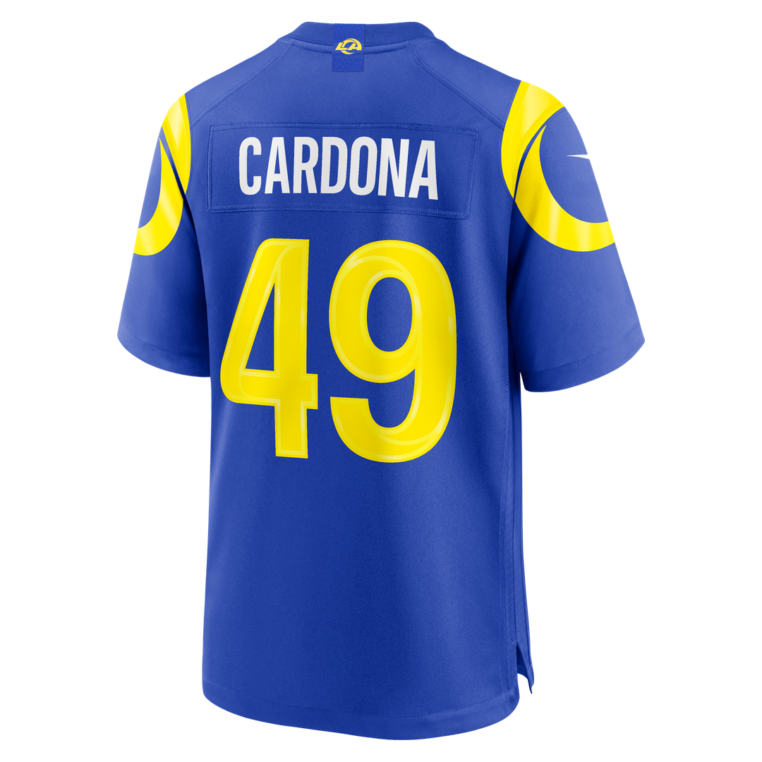 Los Angeles Rams Joe Cardona Royal Team Game Jersey | NFL Football Jersey