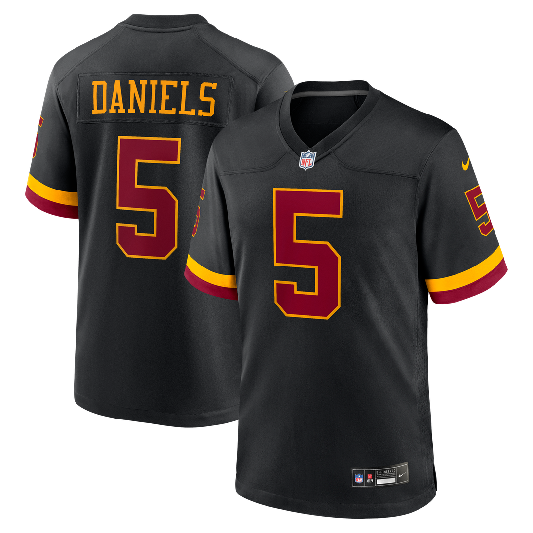 Hail Raiser Men's Washington Commanders Jayden Daniels Black Alternate Game Jersey | NFL Football Jersey