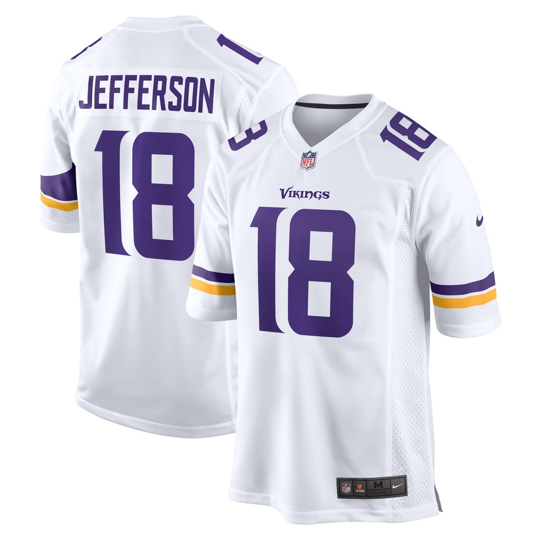 Minnesota Vikings Justin Jefferson White Game Player Jersey | NFL Football Jersey