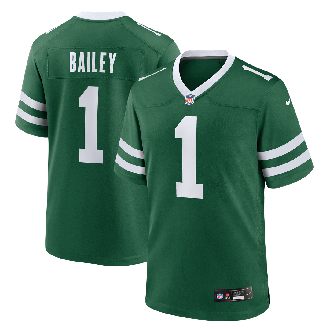 New York Jets David Bailey Green Team Game Jersey | NFL Football Jersey