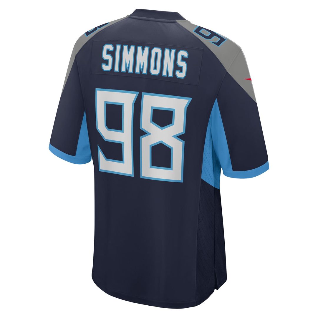 Tennessee Titans Jeffery Simmons Navy Game Jersey | NFL Football Jersey