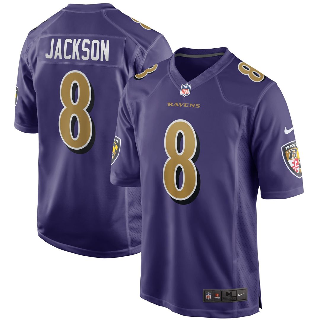 Baltimore Ravens Lamar Jackson Purple Alternate Game Jersey | NFL Football Jersey