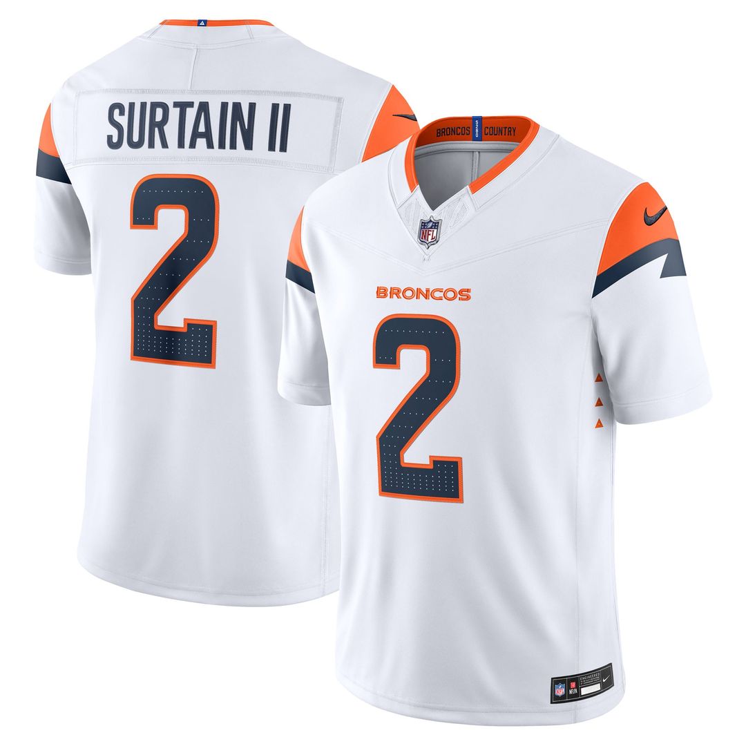 Denver Broncos Pat Surtain II Navy Alternate Vapor F.U.S.E. Stitched Limited Jersey | NFL Football Jersey