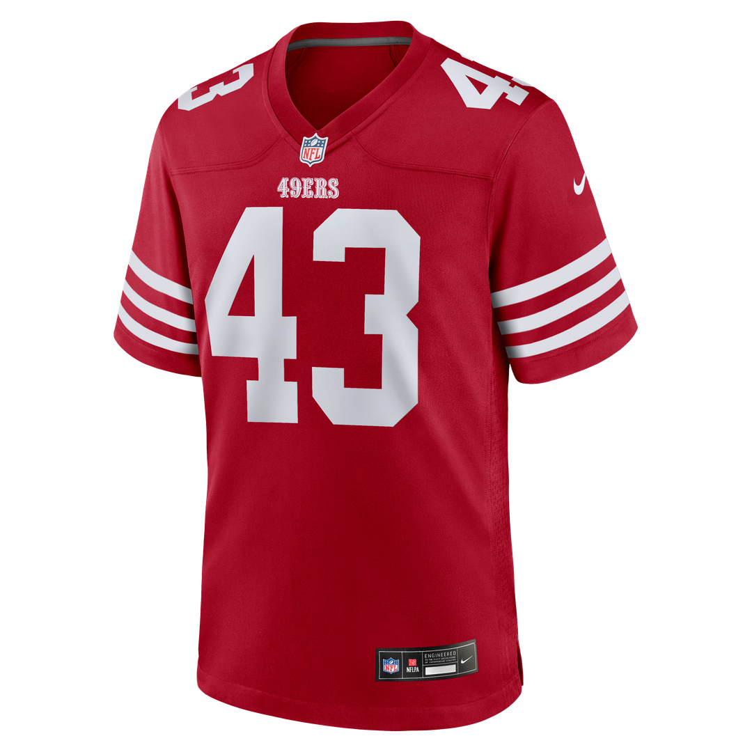 San Francisco 49ers Eric Kendricks Scarlet Team Game Jersey | NFL Football Jersey