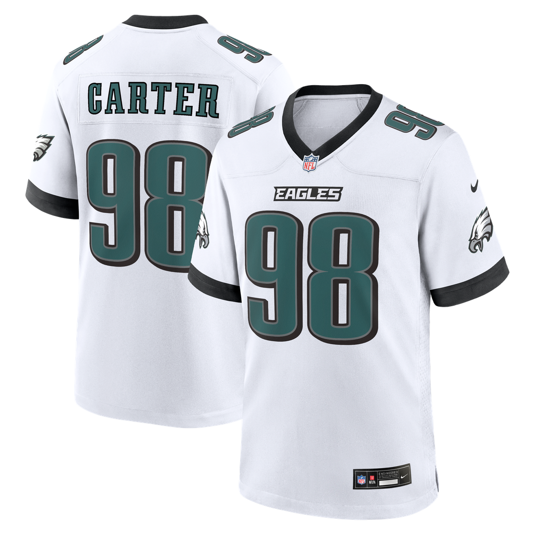 Philadelphia Eagles Jalen Carter White Game Jersey | NFL Football Jersey