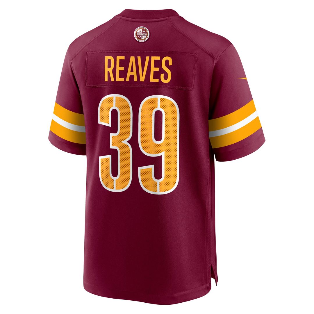 Washington Commanders Jeremy Reaves Burgundy Game Jersey | NFL Football Jersey