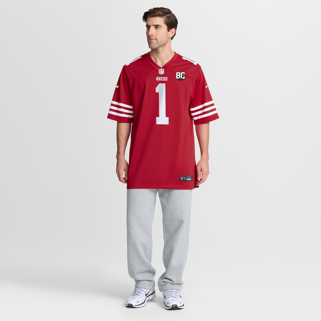 San Francisco 49ers Ricky Pearsall Scarlet 80th Anniversary Game Jersey | NFL Football Jersey