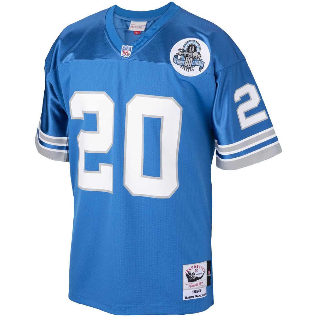 Detroit Lions 1993 Barry Sanders Blue Authentic Throwback Retired Player Jersey | NFL Football Jersey