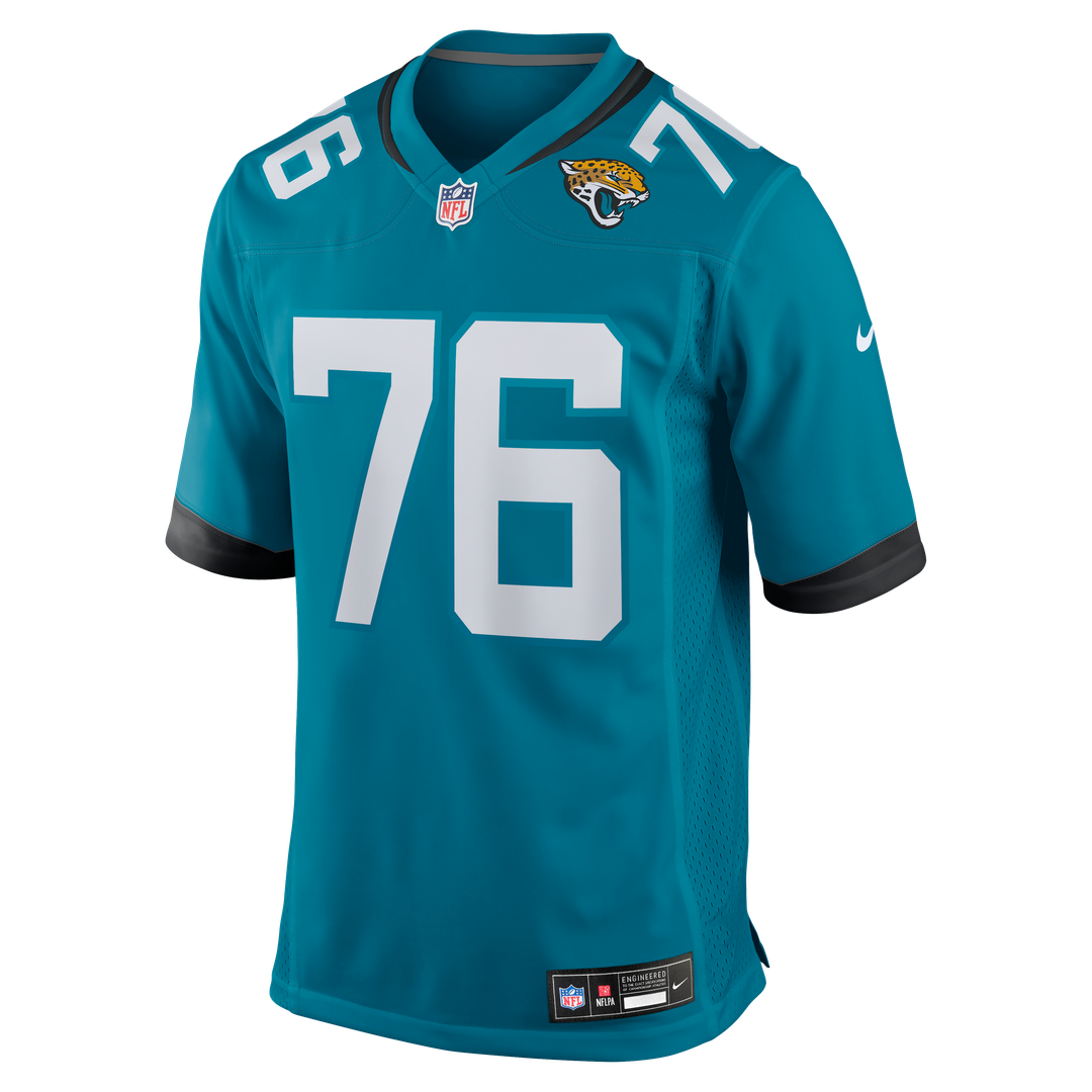 Jacksonville Jaguars Ezra Cleveland Teal Game Jersey | NFL Football Jersey