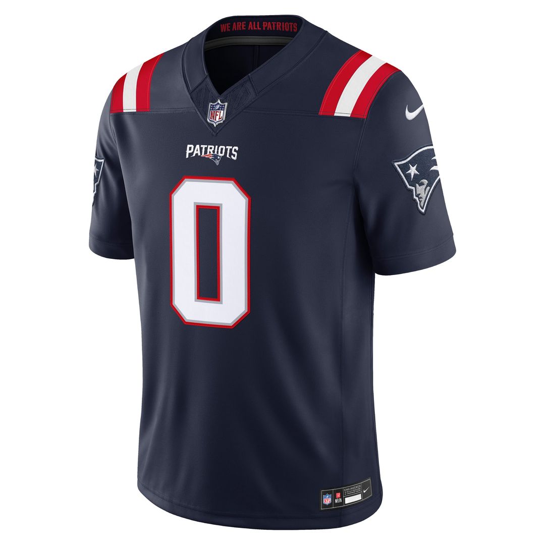 New England Patriots Christian Gonzalez Navy Team Vapor F.U.S.E. Stitched Limited Jersey | NFL Football Jersey