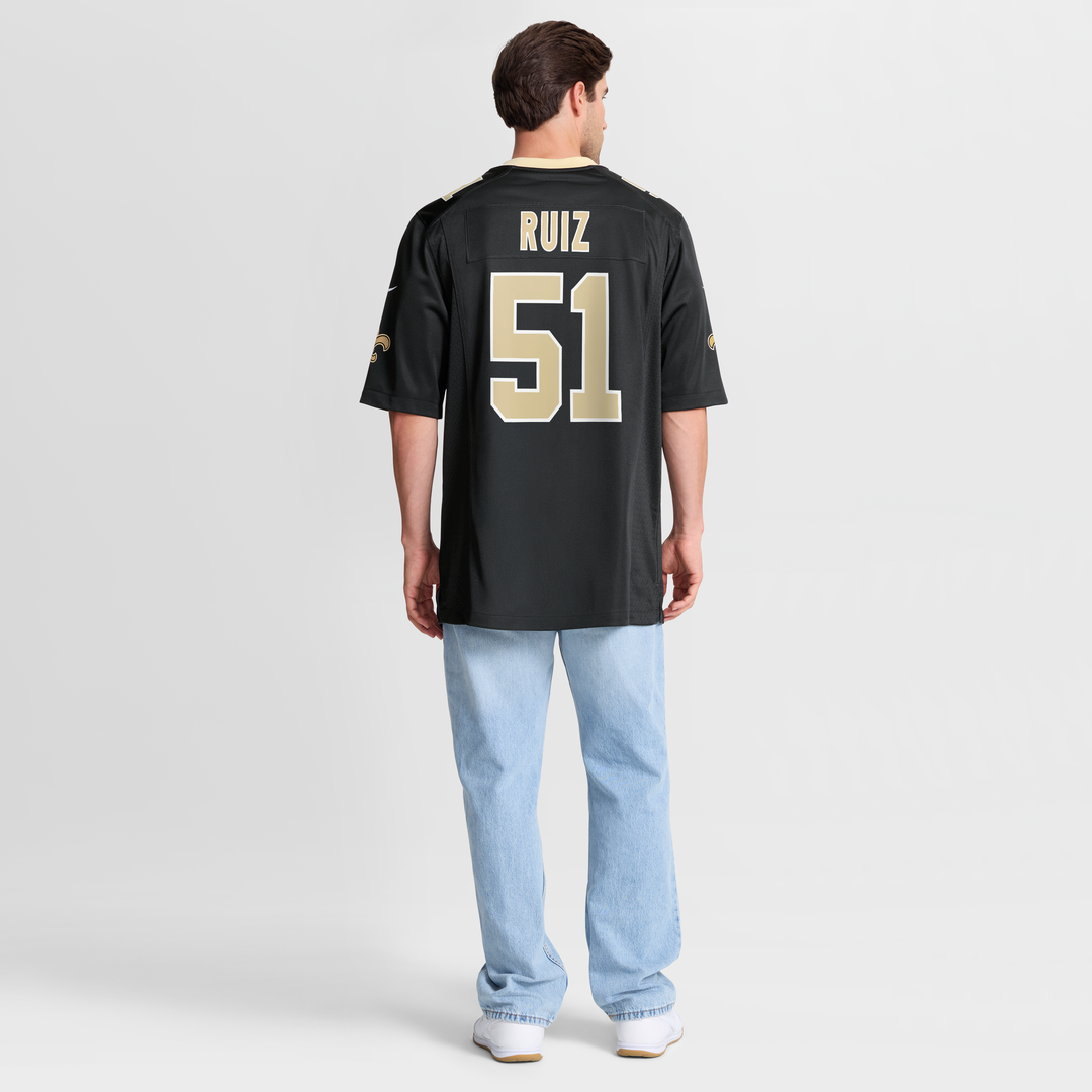 New Orleans Saints Cesar Ruiz Black Game Jersey | NFL Football Jersey