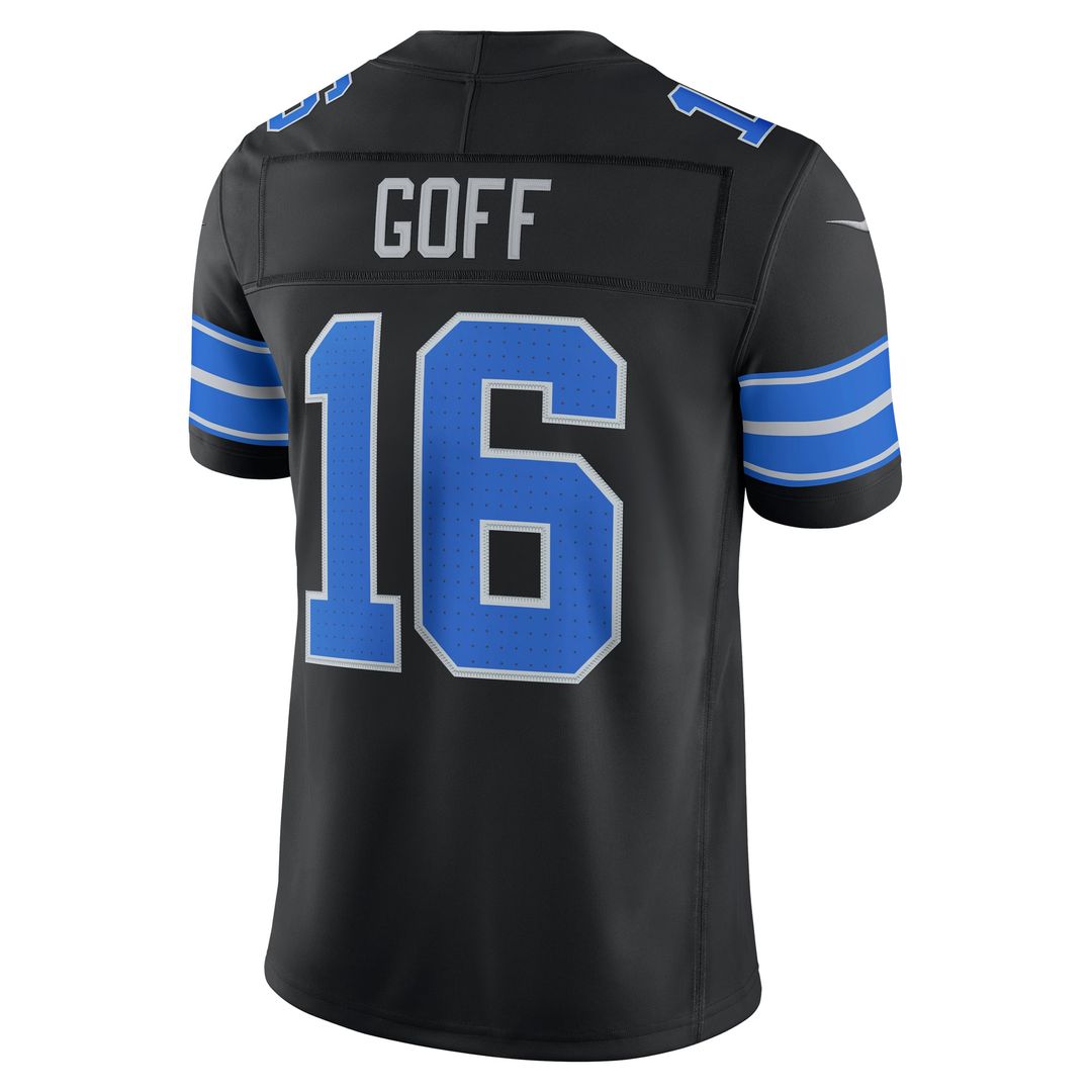 Detroit Lions Jared Goff Black Alternate Vapor F.U.S.E. Stitched Limited Jersey | NFL Football Jersey