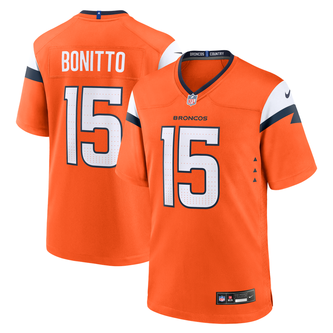 Denver Broncos Nik Bonitto Orange Team Game Jersey | NFL Football Jersey