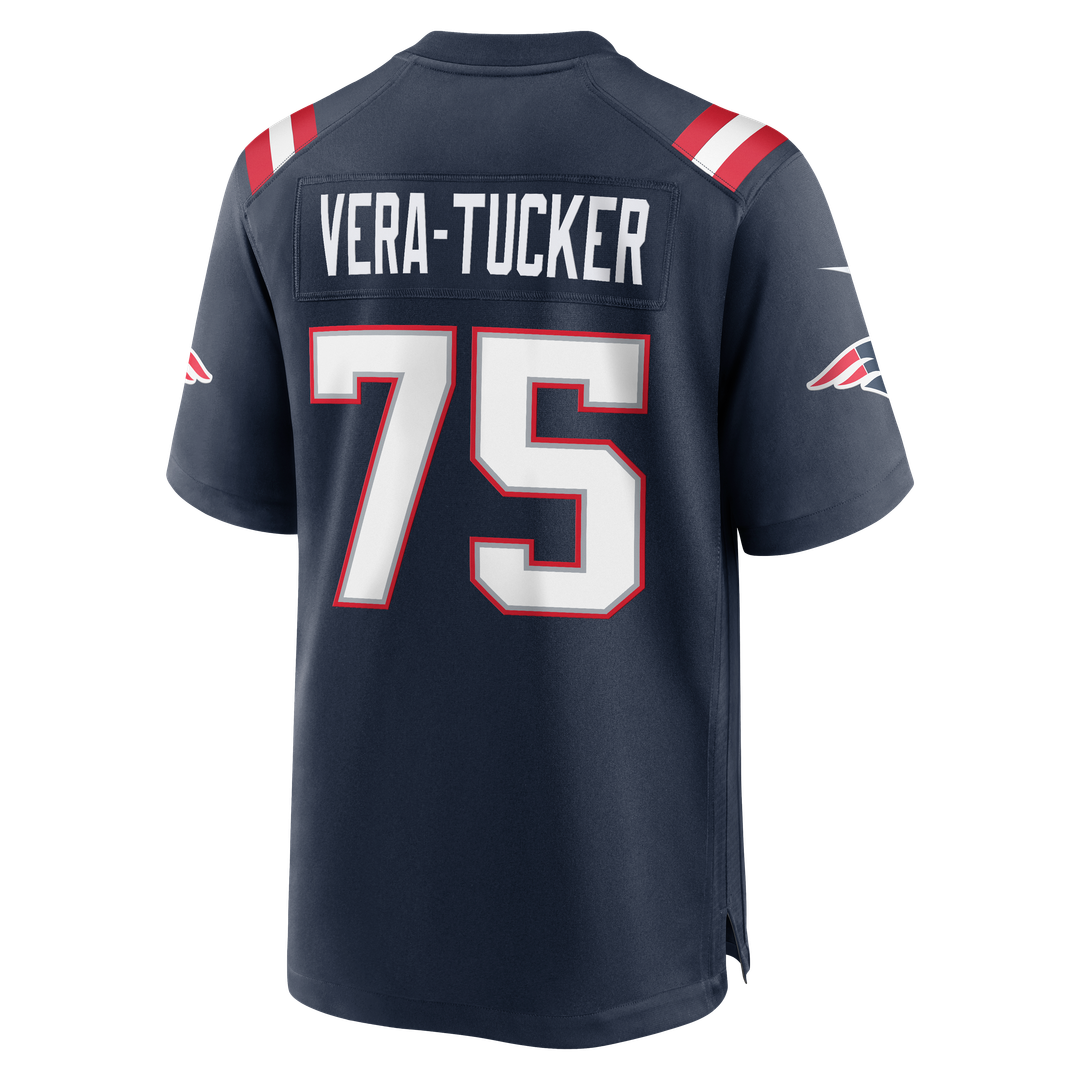 New England Patriots Alijah Vera-Tucker Navy Team Game Jersey | NFL Football Jersey