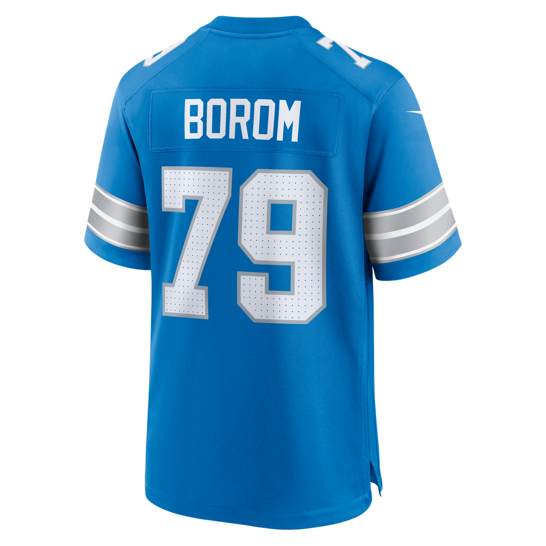 Detroit Lions Larry Borom Blue Team Game Jersey | NFL Football Jersey