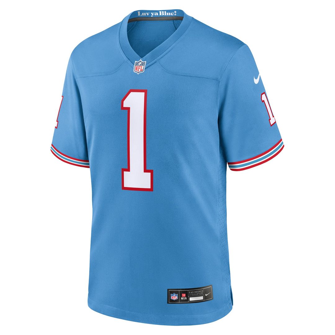 Tennessee Titans Warren Moon Light Blue Retired Player Alternate Game Jersey | NFL Football Jersey