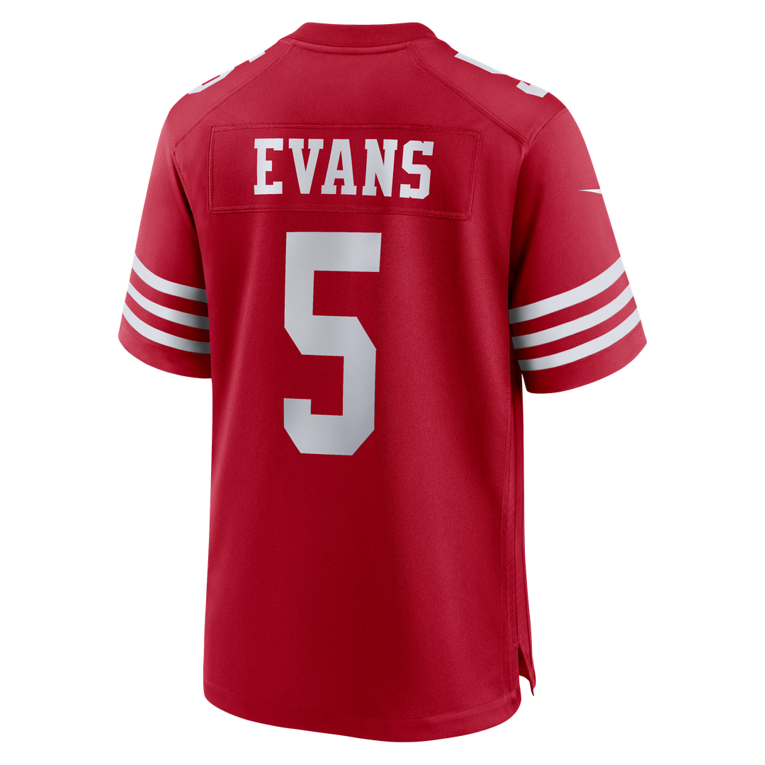 San Francisco 49ers Mike Evans Scarlet 80th Anniversary Game Jersey | NFL Football Jersey