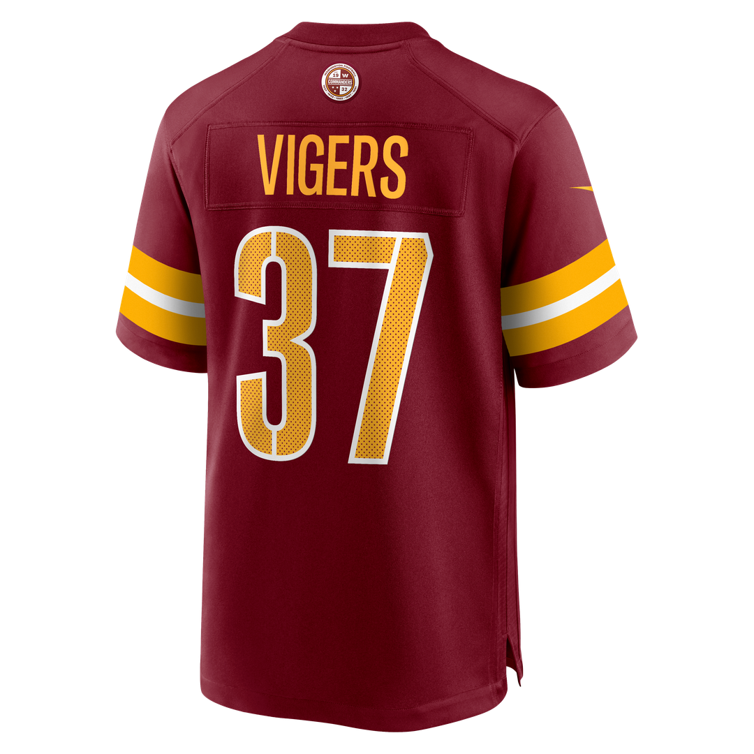 Washington Commanders Car'lin Vigers Burgundy Team Game Jersey | NFL Football Jersey